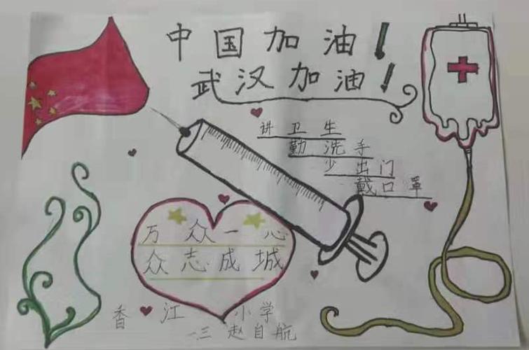 小小画笔 抗击疫情 你我同行----香江小学举行预防新型冠状病毒手抄报