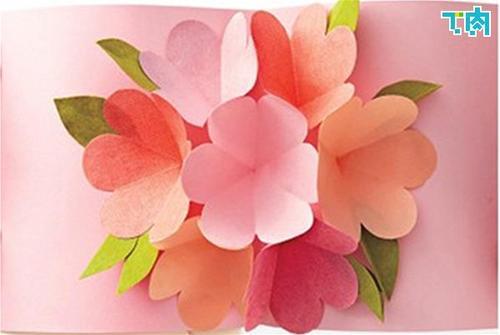 三八妇女节贺卡怎么做立体折纸玫瑰花立体贺卡 折纸三八妇女节