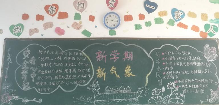 息县第八小学特举办黑板报展示评比活动以新学期 新