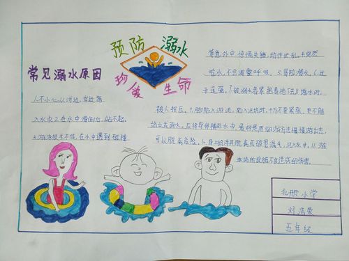 北册小学五年级珍爱生命预防溺水手抄报展示