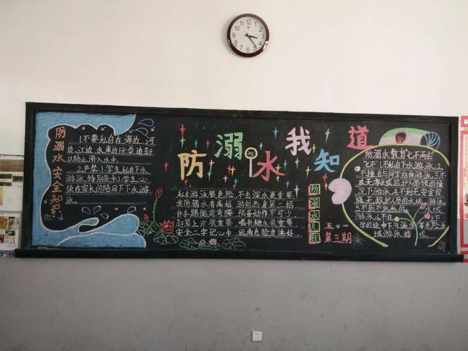 黄山市祁门县实验学校举行防溺水主题黑板报评比活动