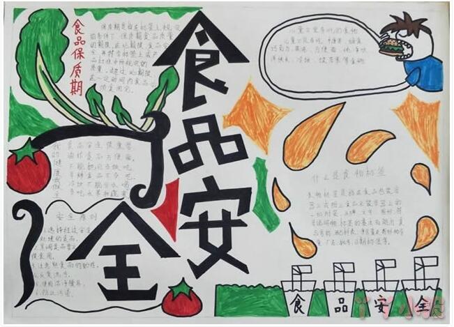 关于小学生食品安全手抄报怎么画简单又漂亮一等奖四年级