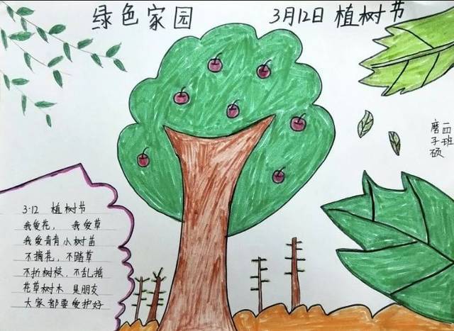 让天空更蓝让大地更绿学校开展了植树节环保教育为主题的手抄报