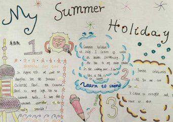 三年级暑假英语简单手抄报三年级暑假手抄报
