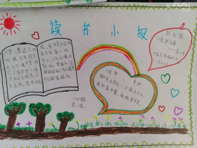 四年级读书小报展示清丰县明月湖小学五年级部读书的手抄报