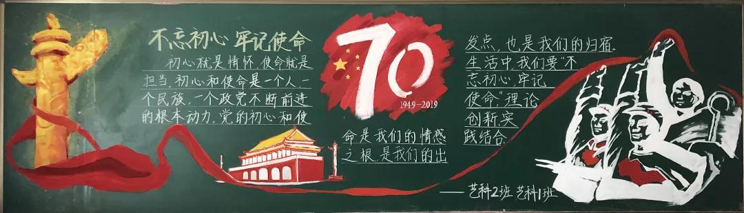 艺术学院开展庆祝新中国成立七十周年主题黑板报绘制活动