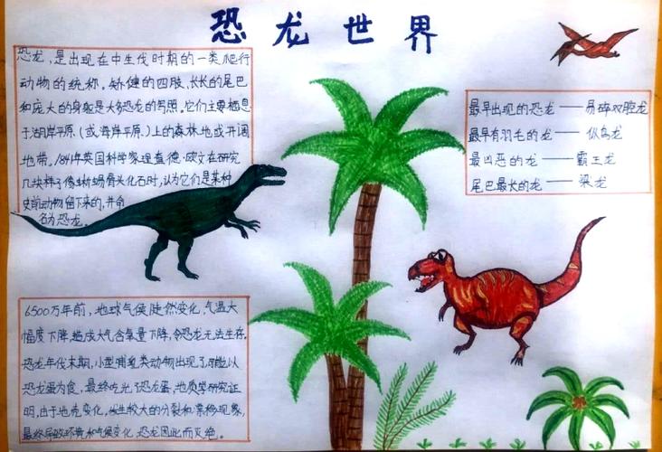 光华小学四年三班停课不停学语文《飞向蓝天的恐龙》课后手抄报