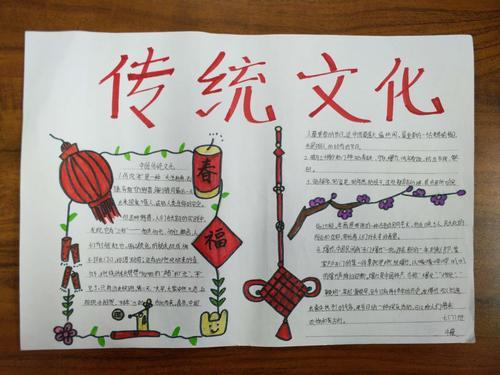 七七班中国传统文化手抄报优秀作品展中国传统文化手抄报模版