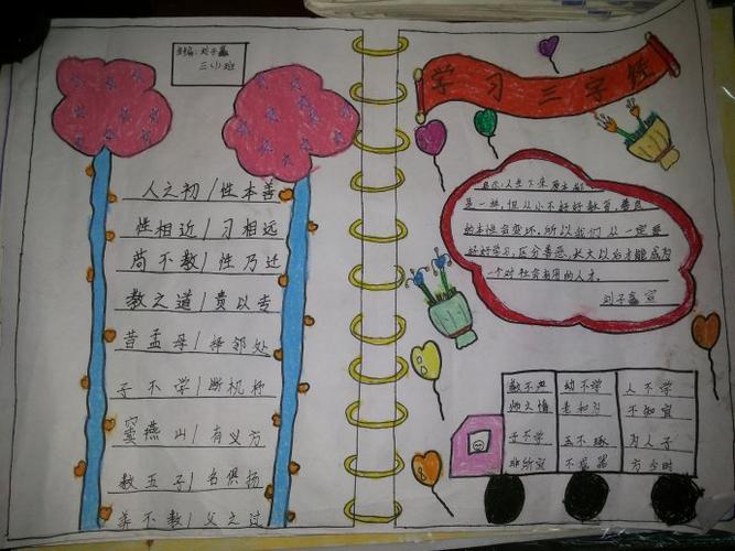 三字经儿童画小学生三字经的手抄报三字经的手抄报简单漂亮图片
