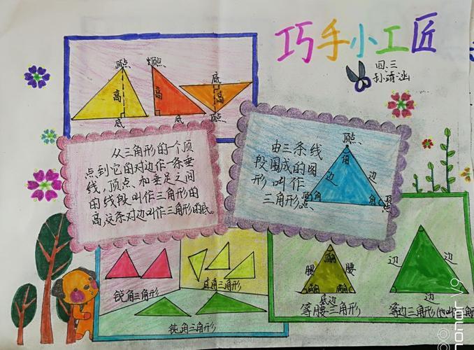 巧手小工匠一四年级数学手抄报优秀作品展示四年级数学手抄报三角形