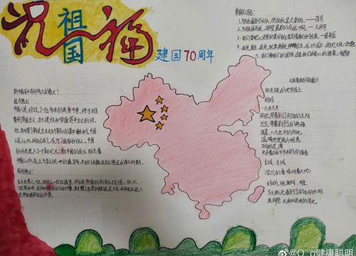 中国成立70周年手抄报一起祝福祖国
