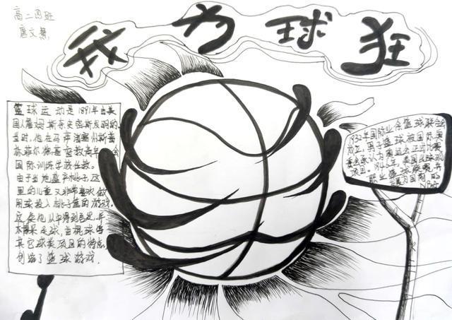 九江金安高级中学开展校园篮球争霸赛主题手抄报和绘画比赛活动