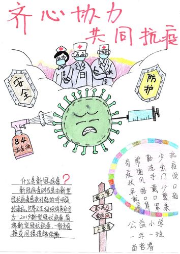 共同战疫公益小学开展绘制抗疫手抄报活动