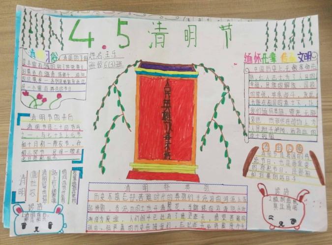 学生手抄报 ------马庄桥镇初级中学 写美篇  一年一清明一岁一追思