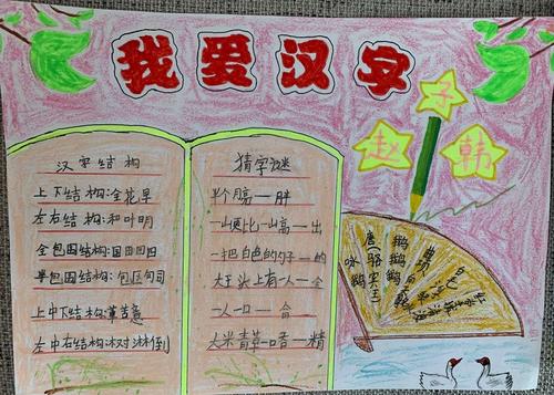 领略中国文化有趣的汉字手抄报 写美篇         为了培养同学们对