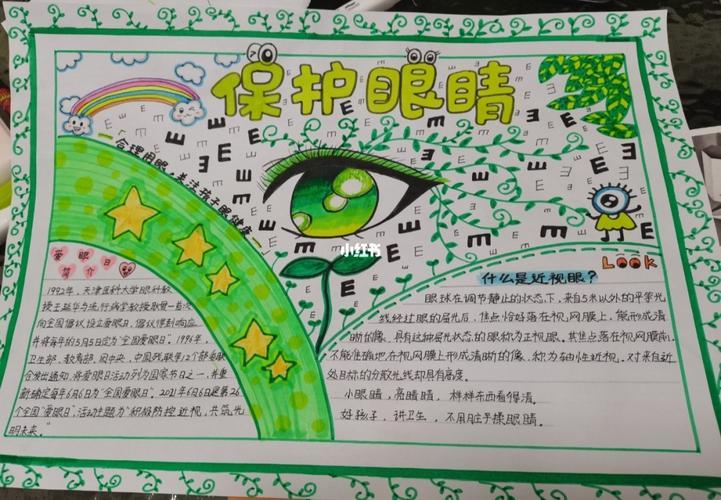 护眼人文阅读保护眼睛手抄报绘画一等奖二年级保护眼睛爱护视力手抄报