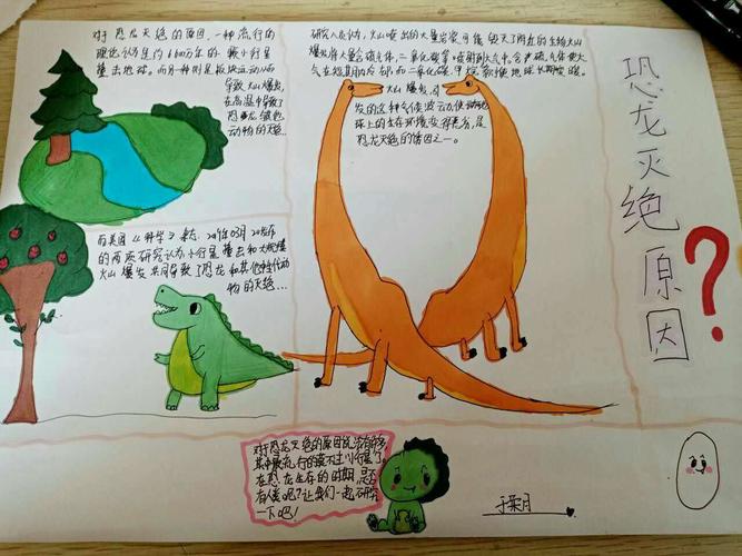 其它 手抄报恐龙灭绝原因 写美篇恐龙是怎样灭绝的