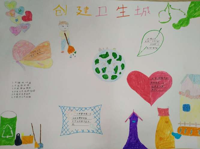 创卫手抄报充分表达了同学们保护环境卫生的决心为创建国家卫生