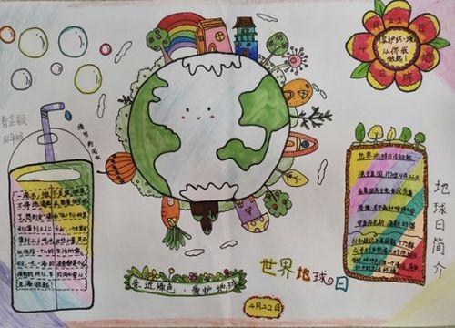 汉丹教育世界地球日手抄报投票活动地球日手抄报图片 简单漂亮的世界