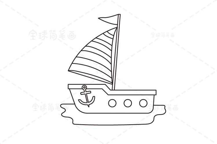 古代草船简笔画图片