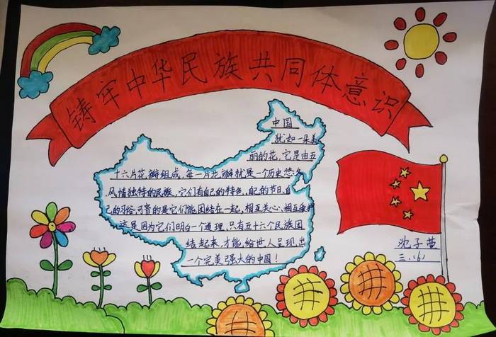 1第一张铸牢中华民族共同体意识手抄报怎么画