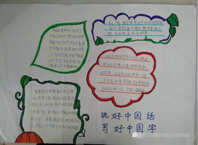 关于说好中国话写好中国字的手抄报 关于汉字的手抄报-蒲城教育文学网