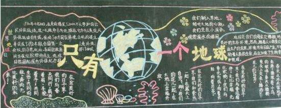 爱护地球黑板报爱护地球共建家园黑板报一小学生保护地球世界地球日