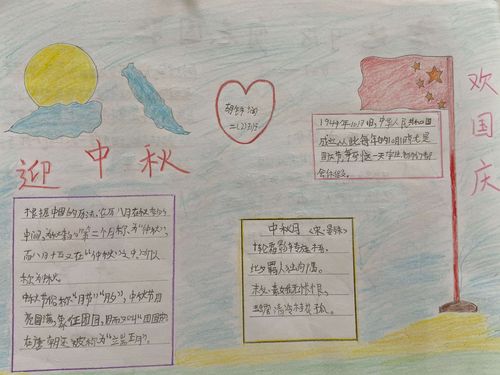 献给祖国妈妈的礼物---二年级二班迎中秋庆国庆手抄报作品展