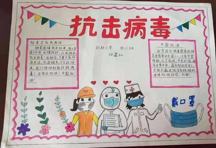 刘村小学四年级一班关于抗击疫情手抄报的美篇