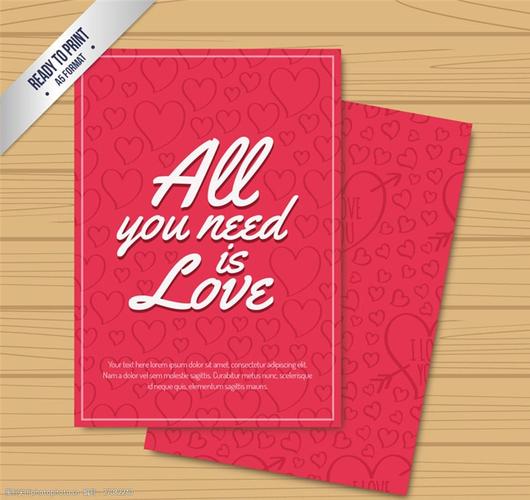 关键词红色情人节爱心卡片矢量素材 木纹 爱心 情人节 贺卡 卡片
