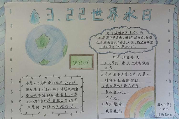 孟村回民小学开展世界水日主题手抄报制作展览活动
