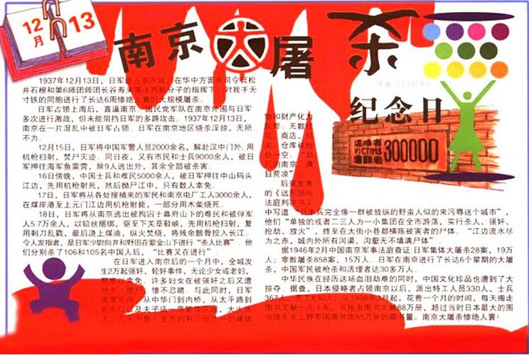 纪念南京大屠杀手抄报图片