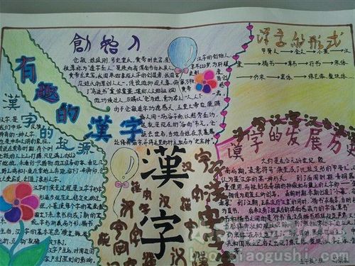 关于汉字的手抄报图片汉字的起源