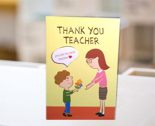 台湾学生感谢老师祝福感恩教师节贺卡创意毕业礼物对折卡片女老师
