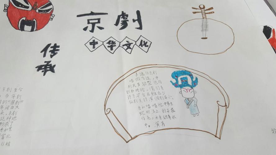 三年级京剧与诗词结合的书法精品手抄报三年级手抄报