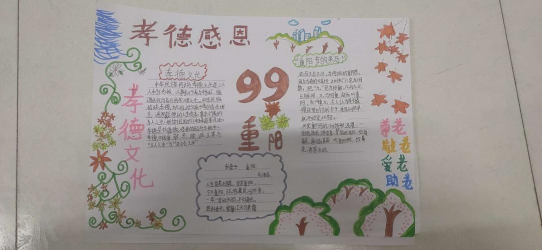学生还制作了手抄报表达自己对重阳节的理解.