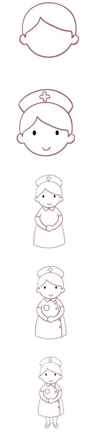 护士服简笔画图片
