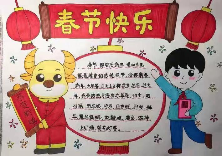 许昌市第七中学八六班《春节传统文化的活动》手抄报 - 美篇