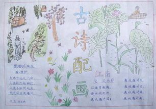 首页 简单的古诗配画手抄报-在线图片欣赏 五年级诗配画作品小学生