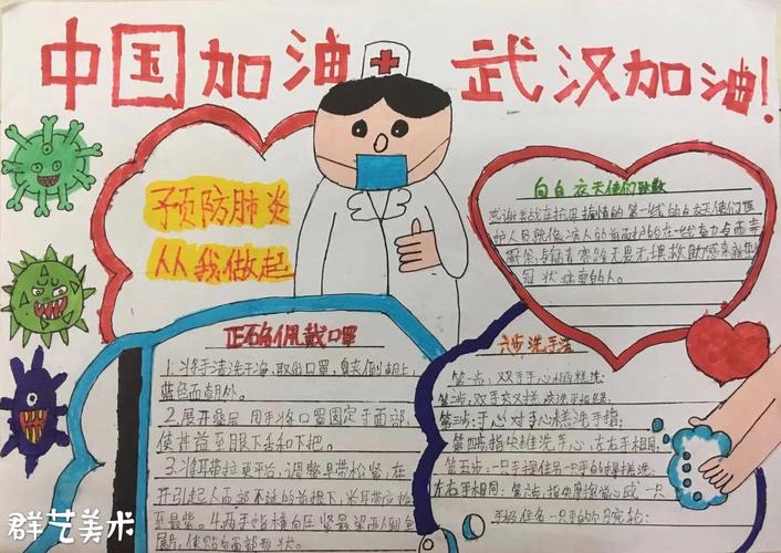 其它 群艺美术防疫抗疫手抄报作品选 写美篇指导教师包老师中国