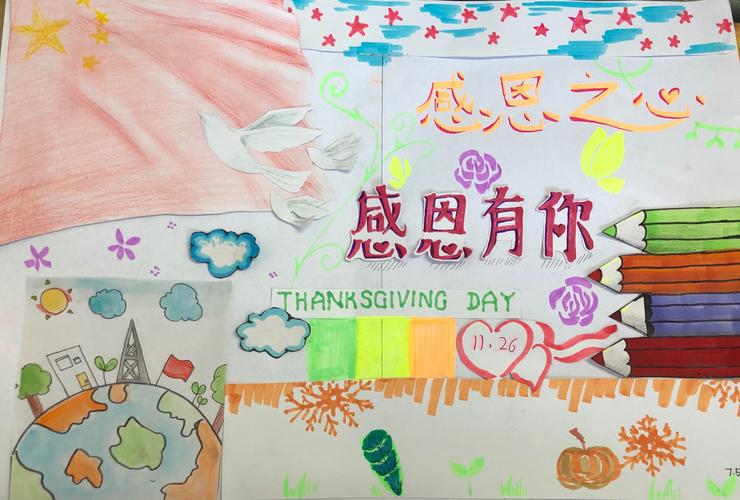 写美篇  同学们绘制了感恩主题的手抄报图文并茂色彩明朗激励学生