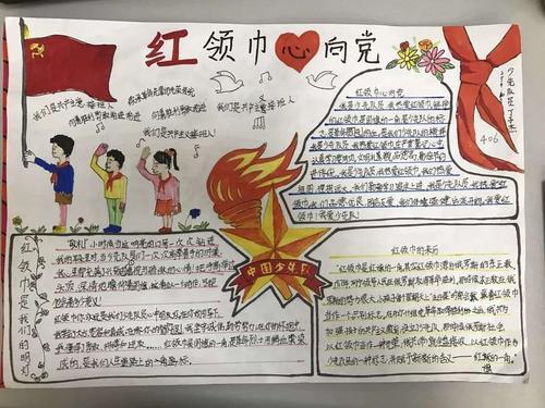 榆林市横山区第七中学庆祝中国少年先锋队建队70周年手抄报活动少年