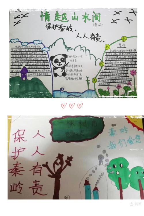 开展活动   孩子们通过自己亲手制作的手抄报表达了自己保护秦岭