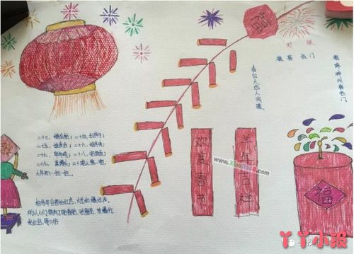 小学生欢度春节手抄报怎么画简单又漂亮大家加入到手抄报绘画当中吧