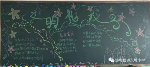 邯郸博源东城学校文明礼仪黑板报评比活动