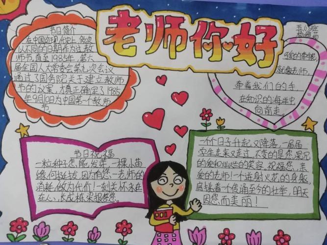 一张张手抄报也写满了孩子们对老师的感谢.