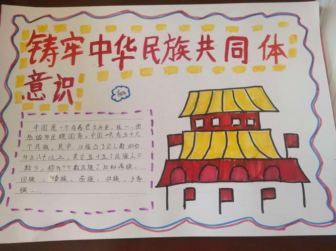 蒙西阳光学校 六年级一班 铸牢中华民族共同体意识 手抄报展示