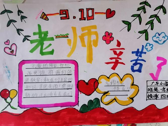 广平小学2020年迎教师节手抄报活动