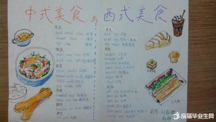 四年级英语以中西方美食的手抄报四年级英语手抄报