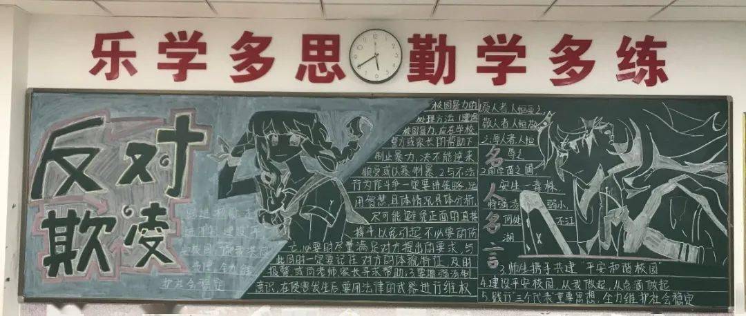 禁止校园暴力的黑板报 校园黑板报图片大全-蒲城教育文学网